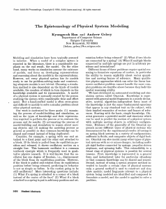 The  Epistemology of  Physical  System  Modeling Kyungsook Han