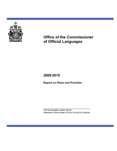 Office of the Commissioner of Official Languages 2009-2010