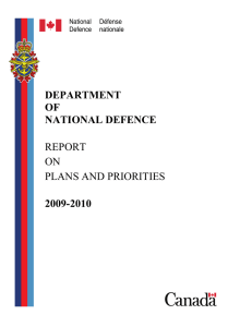 DEPARTMENT OF NATIONAL DEFENCE