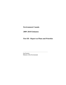 Environment Canada  2009–2010 Estimates Part III - Report on Plans and Priorities