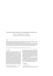 Erosion and abrasion characteristics of high manganese chromium irons Kishore