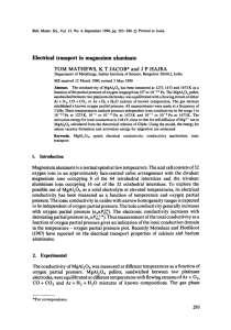 Electrical  transport in  magnesium  aluminate