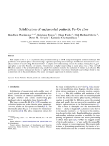 Solidiﬁcation of undercooled peritectic Fe–Ge alloy