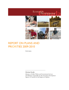 REPORT ON PLANS AND PRI TIES 2009-2010 ORI