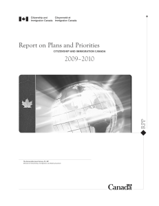 Report on Plans and Priorities 2009–2010 RPP CITIZENSHIP AND IMMIGRATION CANADA