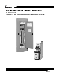 Quik-Spec Coordination Panelboard Specifications ™ Editable Microsoft