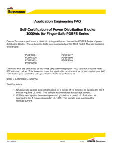 Application Engineering FAQ Self-Certification of Power Distribution Blocks