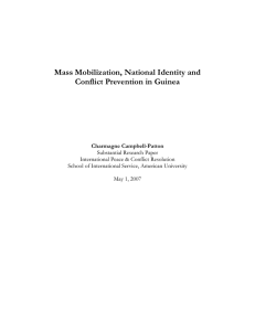 Mass Mobilization, National Identity and Conflict Prevention in Guinea