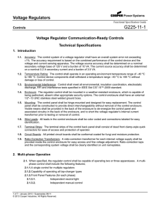 G225-11-1 Voltage Regulators  Voltage Regulator Communication-Ready Controls