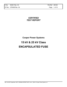 15 kV &amp; 25 kV Class ENCAPSULATED FUSE CERTIFIED