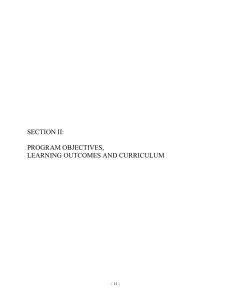 SECTION II:  PROGRAM OBJECTIVES, LEARNING OUTCOMES AND CURRICULUM