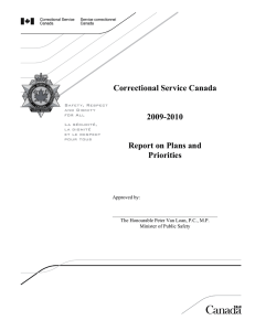 Correctional Service Canada 2009-2010 Report on Plans and