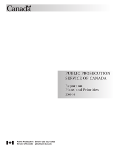 Public PRosecution seRvice of canada Report on Plans and Priorities