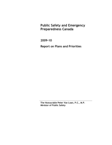 Public Safety and Emergency Preparedness Canada 2009-10 Report on Plans and Priorities