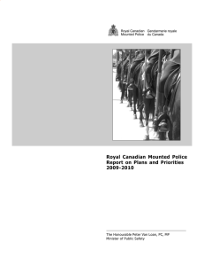 Royal Canadian Mounted Police Report on Plans and Priorities 2009-2010 1