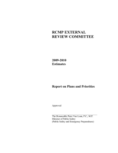 RCMP EXTERNAL REVIEW COMMITTEE 2009-2010 Estimates