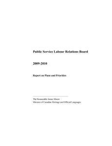 Public Service Labour Relations Board 2009-2010 Report on Plans and Priorities