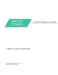 2009-2010 EstimatEs Natural Resources Canada a Report on Plans and Priorities