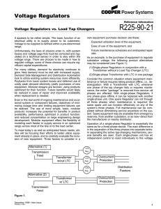 R225-90-21 Voltage Regulators Voltage Regulators vs. Load Tap Changers