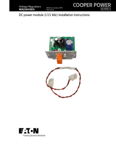 COOPER POWER SERIES DC power module (13.5 Vdc) installation instructions Voltage Regulators