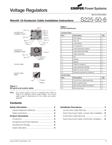 S225-50-6 Voltage Regulators Retrofit 12-Conductor Cable Installation Instructions