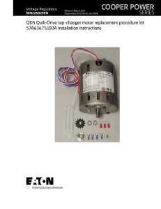 COOPER POWER SERIES QD5 Quik-Drive tap-changer motor replacement procedure kit 57A63675100A installation instructions