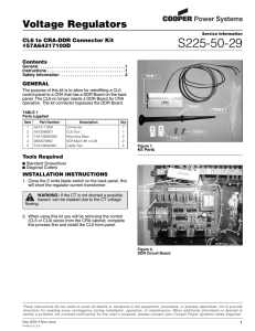 S225-50-29 Voltage Regulators CL6 to CRA-DDR Connector Kit #57A64317100D
