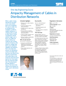 Ampacity Management of Cables in Distribution Networks One-day Engineering Course Schedule highlights