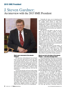 J. Steven Gardner; An interview with the 2015 SME President