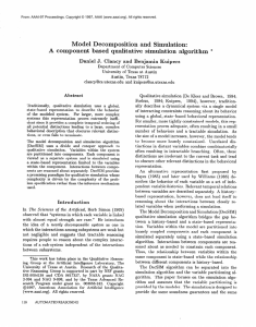 Model Decomposition and  Simulation: A  component