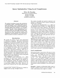 Query Optimization Using  Local  Completeness Oliver