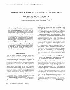 Template-Based Information  Mining  from  HTML  Documents and