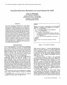 Variable-Selection Heuristics in  Local  Search  for  SAT Alex