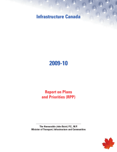 2009-10 Infrastructure Canada Report on Plans and Priorities (RPP)