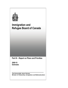 Immigration and Refugee Board of Canada __________________________