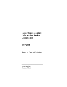 Hazardous Materials Information Review Commission 2009-2010