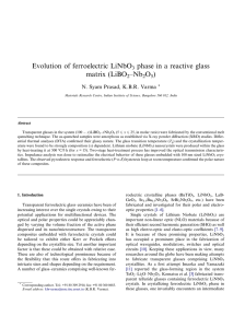 Evolution of ferroelectric LiNbO phase in a reactive glass matrix (LiBO –Nb