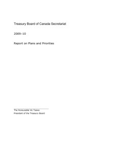 Treasury Board of Canada Secretariat 2009–10 Report on Plans and Priorities