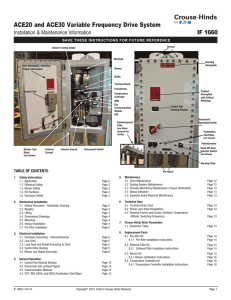 ACE20 and ACE30 Variable Frequency Drive System IF 1660 table of contents