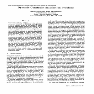 Dynamic  Constraint  Satisfaction Sanjay  Mittal Abstract Coyote