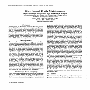 Distributed Truth  Maintenance