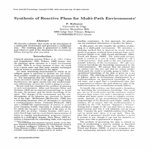 Synthesis  of eactive  Plans  for  Multi-Path Environments*