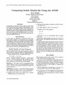 Computing Stable  Models  By  Using  the ...