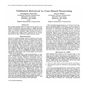 Validated  Retrieval  in  Case-Based  Reasoning