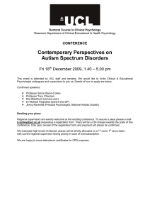 Contemporary Perspectives on Autism Spectrum Disorders  Fri 18