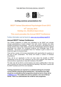 Inviting seminar presentations for: DECP Trainee Educational Psychologist Event 2012 10
