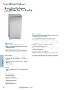 Type 4X Panel Enclosures Ground-Mount Enclosures Type 4X Single-Door Free-Standing Data Sheet