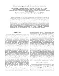 Brillouin scattering studies in Fe O across the Verwey transition Md. Motin Seikh,