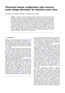 Three-level inverter configuration with common-