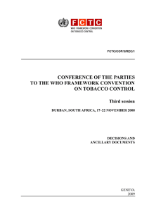 CONFERENCE OF THE PARTIES TO THE WHO FRAMEWORK CONVENTION ON TOBACCO CONTROL